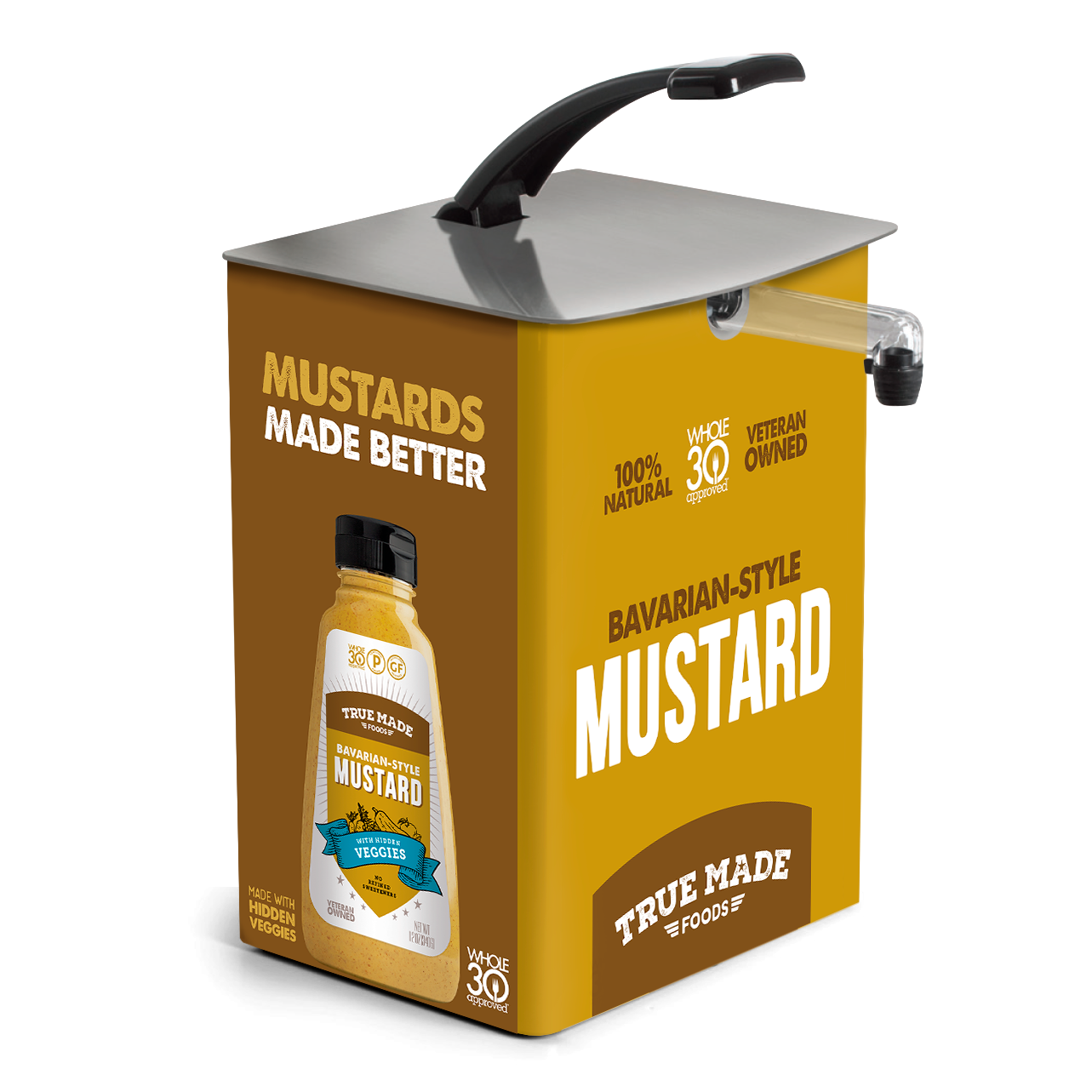 True Made German-Style Stone Ground Mustard All-Natural Bulk Bag-In-Box - 3 Gallon VolPak