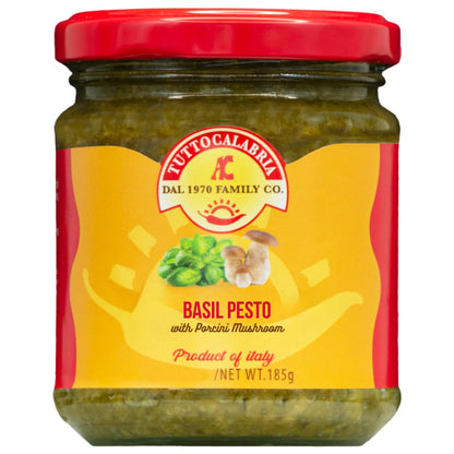 TuttoCalabria, Basil Pesto with Porcini mushroom, 6.5 oz (185 g)