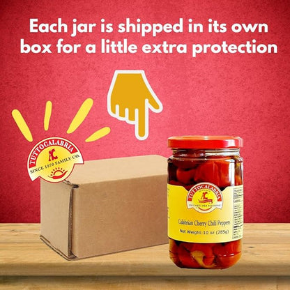 TuttoCalabria, Whole Round Cherry Calabrian Peppers in Oil, 10 oz