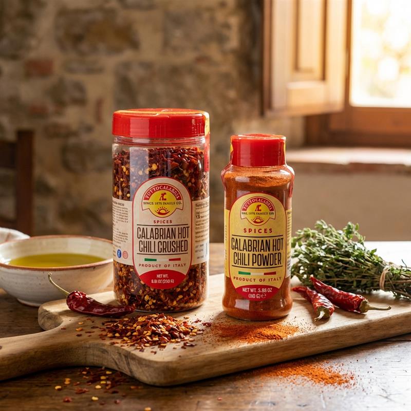 TuttoCalabria Hot Calabrian Chili Powder Shaker, 12.3 oz  (350g)