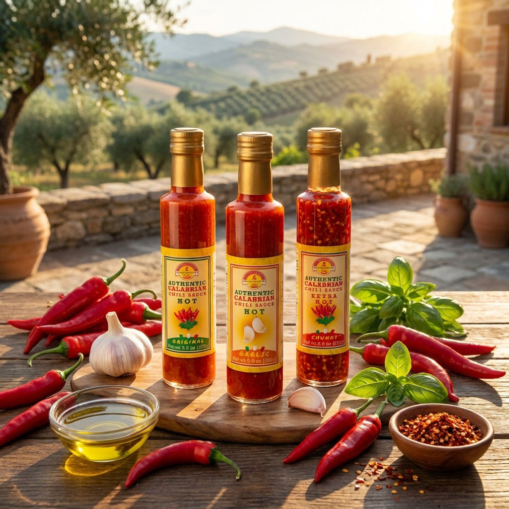 TuttoCalabria Authentic Smooth Calabrian Chili Pepper Sauce with Garlic, 250ml