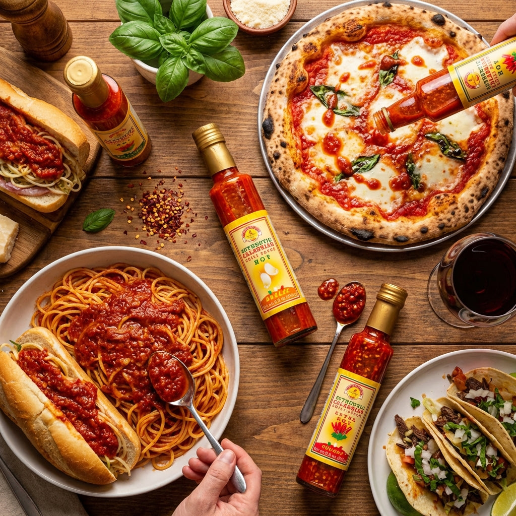 TuttoCalabria Authentic Smooth Calabrian Chili Pepper Sauce with Garlic, 250ml