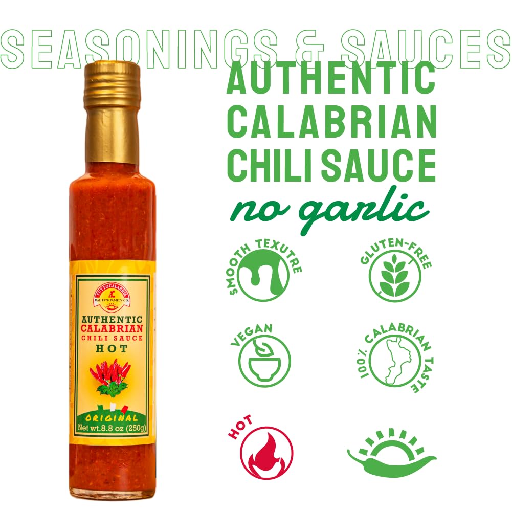 TuttoCalabria Authentic Smooth Calabrian Chili Pepper Sauce, 250ml