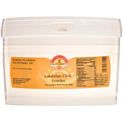 TuttoCalabria Hot Calabrian Chili Powder Bucket, 52.91 oz (1.5 kg)