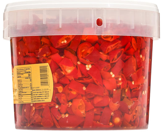 TuttoCalabria Sliced Calabrian Chili Peppers BULK Tub, 98 oz