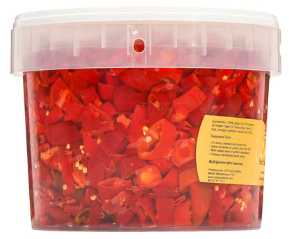 TuttoCalabria Sliced Calabrian Chili Peppers BULK Tub, 98 oz