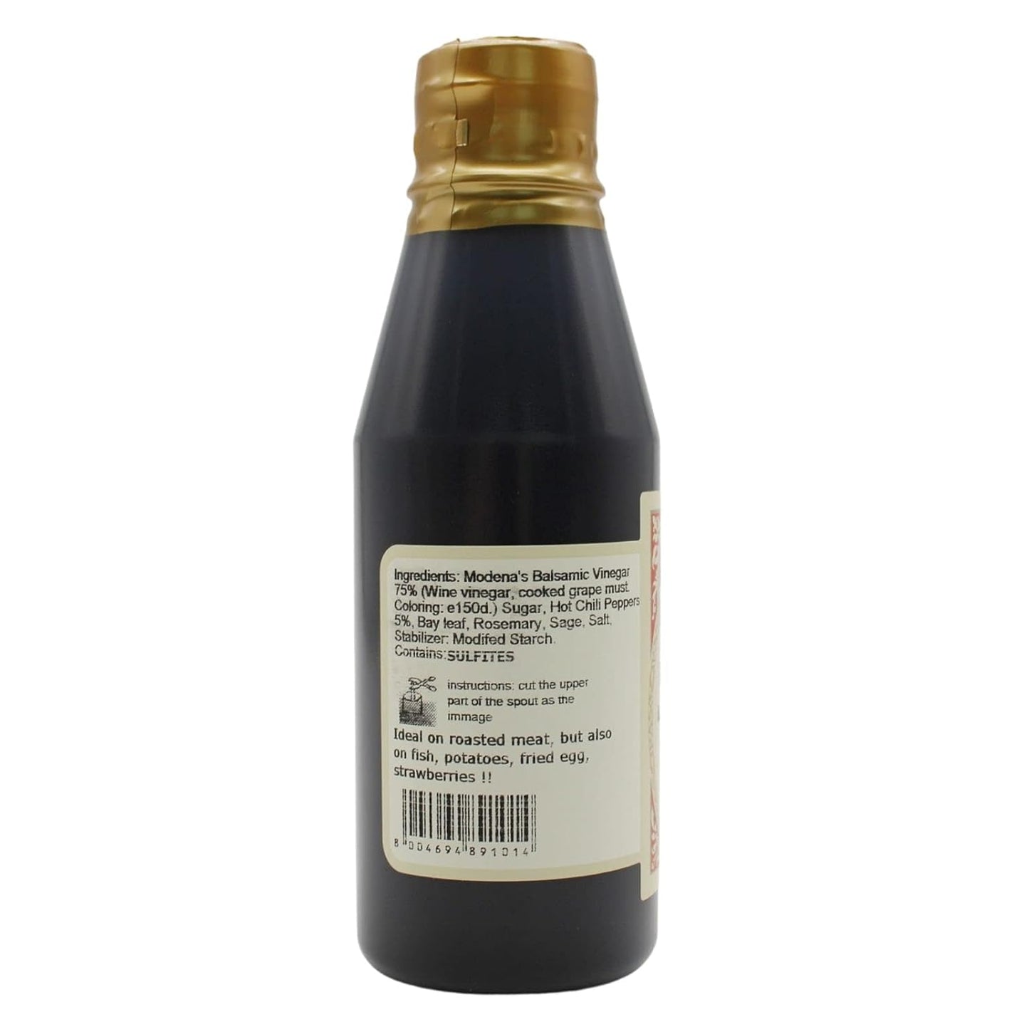 TuttoCalabria Spicy Balsamic Glaze made with Calabrian Peppers, 9.87 oz