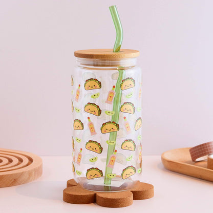 Tacos and Margarita 16 oz Glass Cup Set
