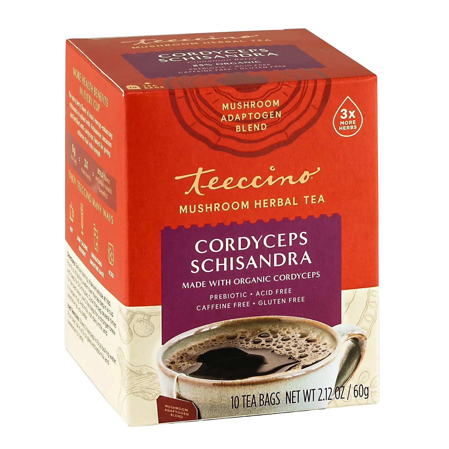 Cordyceps Schisandra Cinnamon Berry Mushroom Herbal Tea