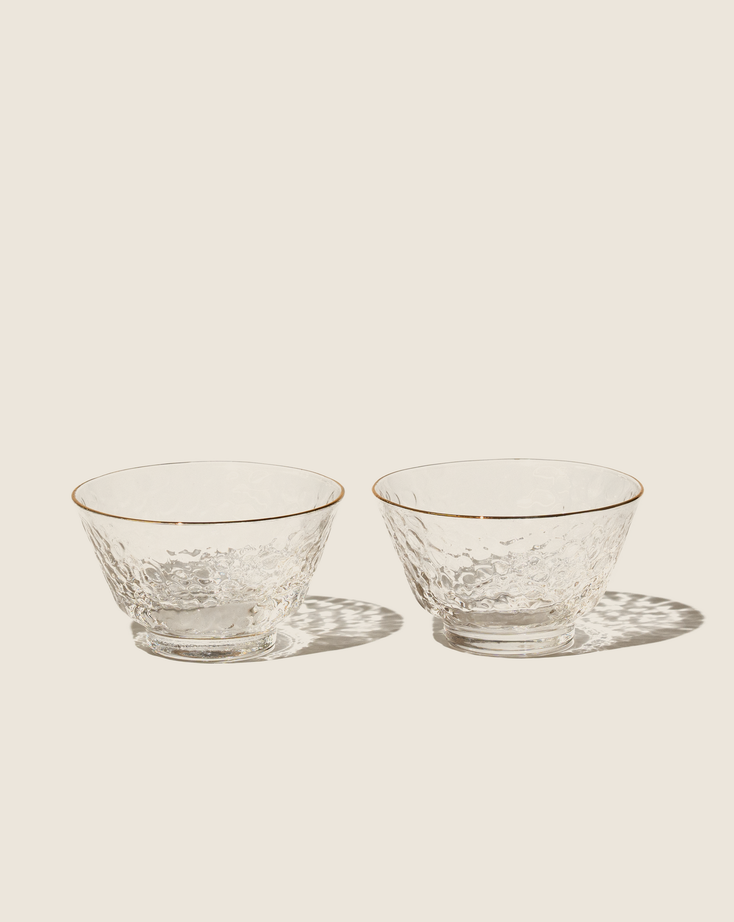 Gold rim glass cups (2)