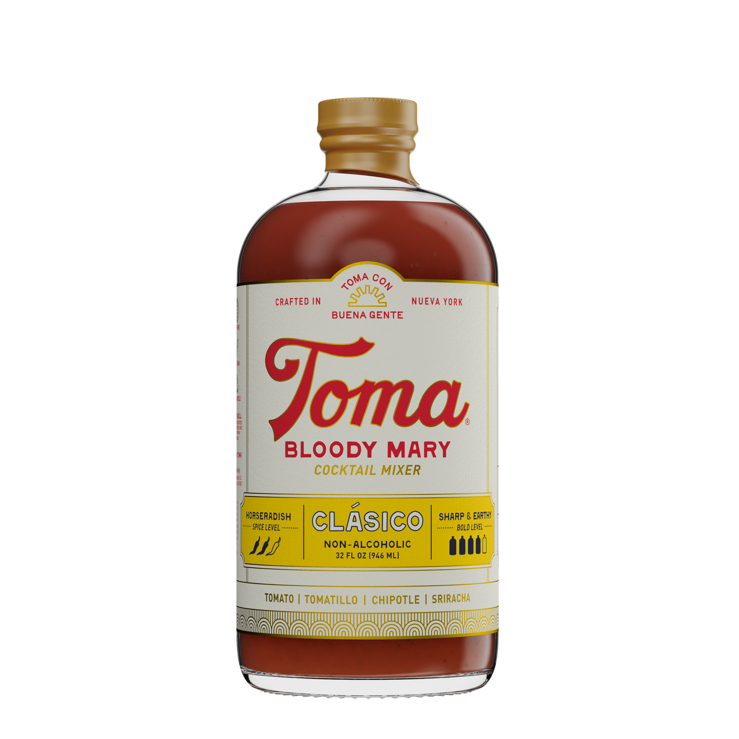 Toma Bloody Mary Mixer - CLASICO - 6 Bottles x 32oz