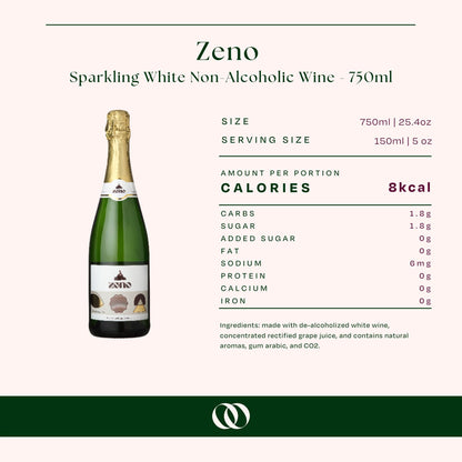 Zeno - Sparkling White Non-Alcoholic Wine - 750ml