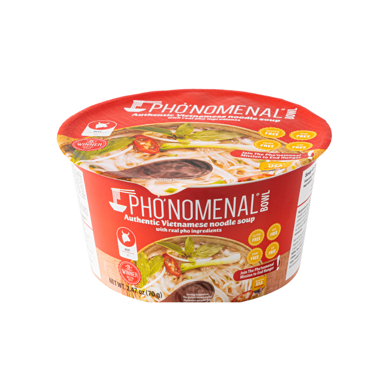 Pho’nomenal Bowl Instant Beef Pho (Case of 6 Bowls)
