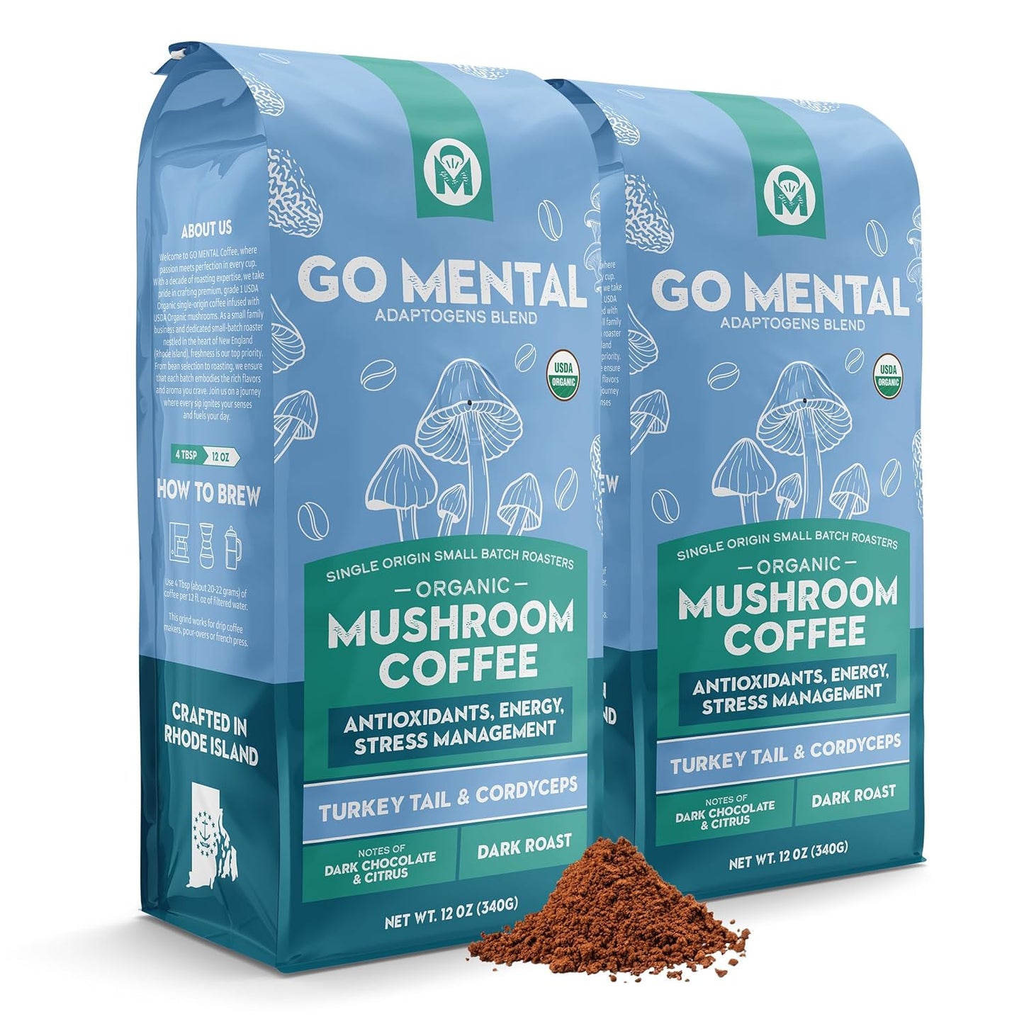 Turkey Tail & Cordyceps Mushroom Coffee Adaptogens Blend