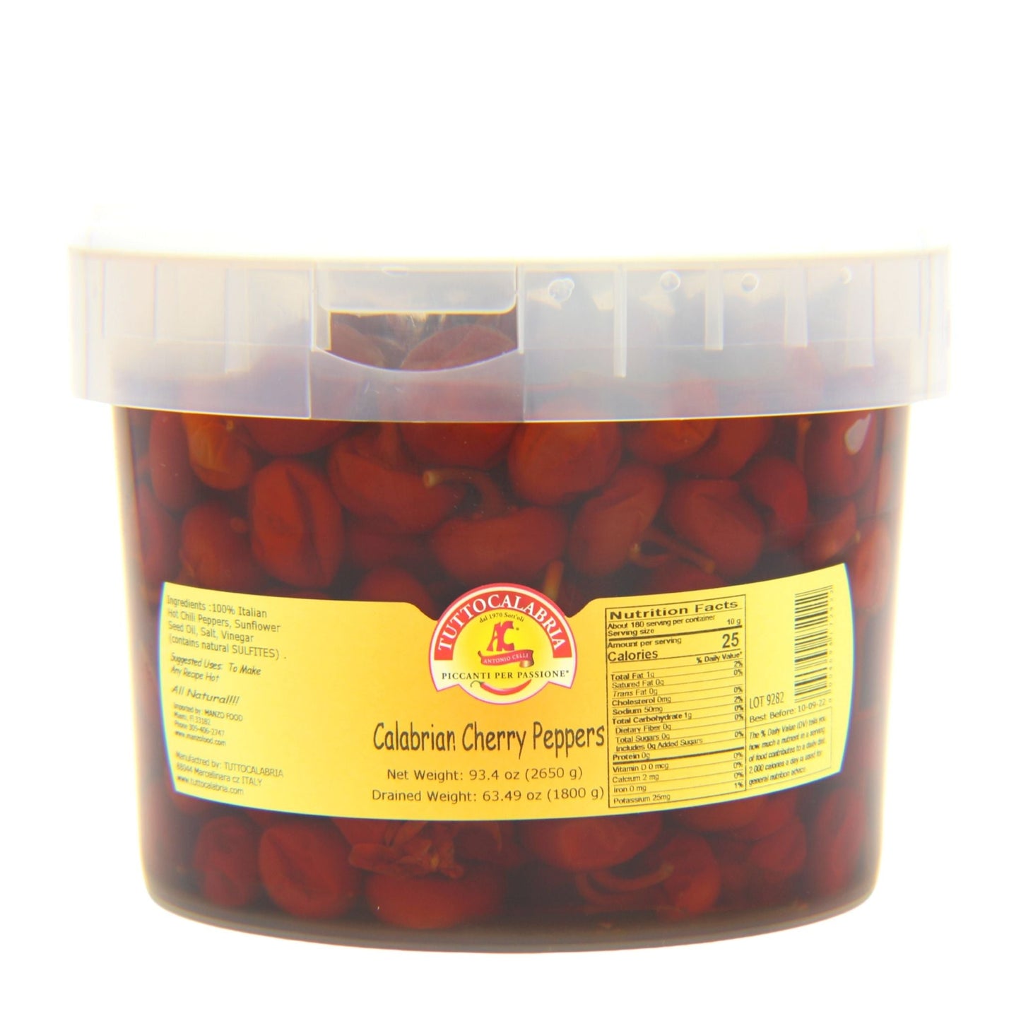 TuttoCalabria Round Calabrian Cherry Peppers – 98 oz (2.8 kg)