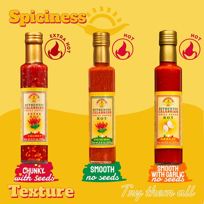 TuttoCalabria Calabrian Chili Hot Sauce “Hot & Tangy” – 8.8 oz (250 ml)