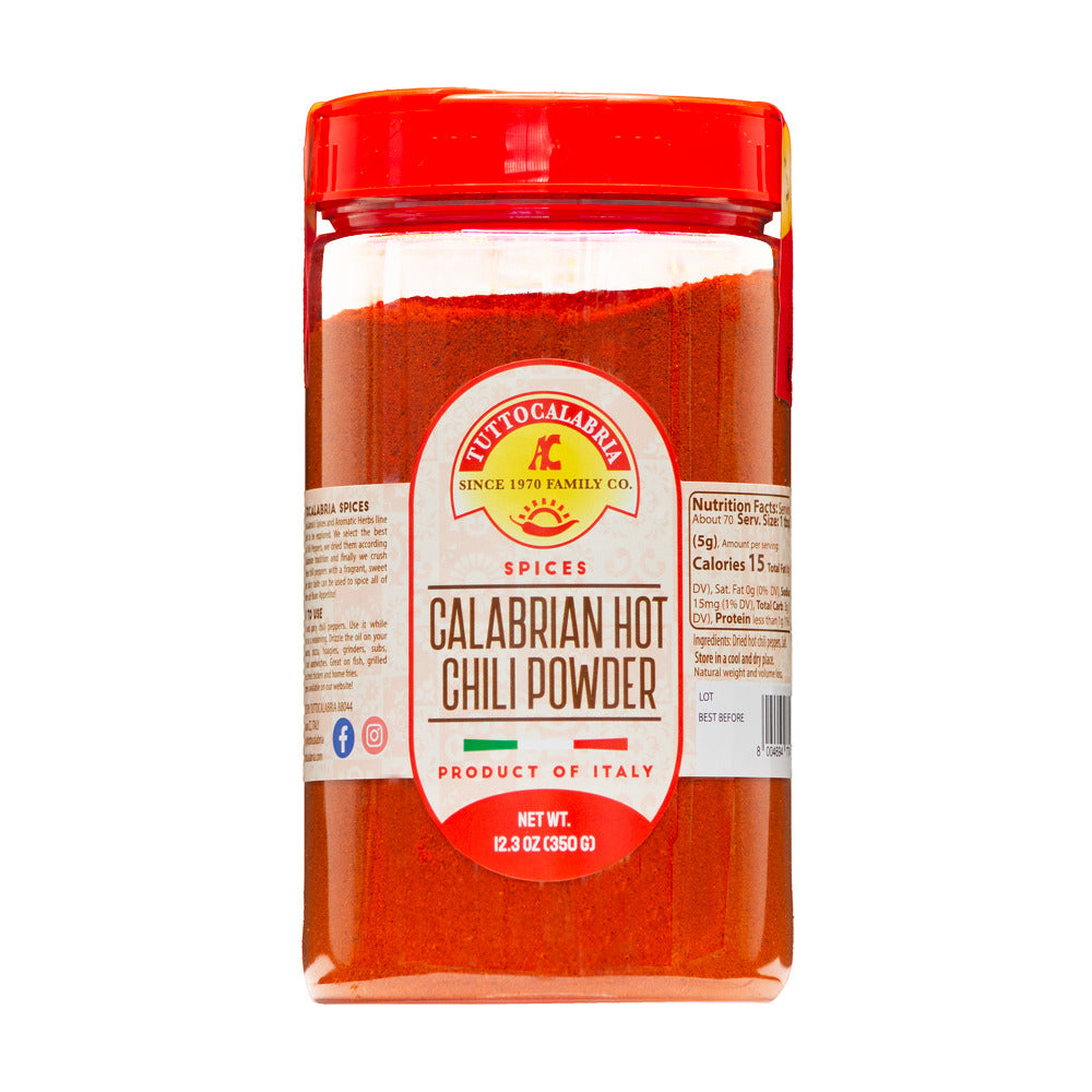TuttoCalabria Hot Calabrian Chili Powder Shaker, 12.3 oz  (350g)