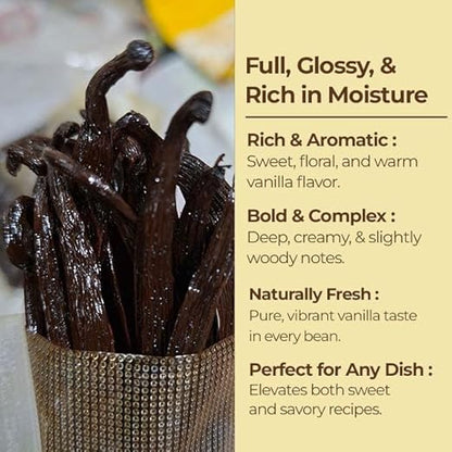 25 Premium Whole Ugandan Vanilla Beans Grade A  - For making Vanilla Extract