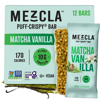 Mezcla Matcha Vanilla Bars - 12 bars x 1.4 oz case
