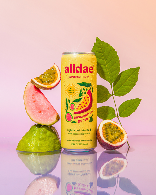 AllDae Passionfruit Guava Superfruit Soda Can - 12 cans x 12 oz case