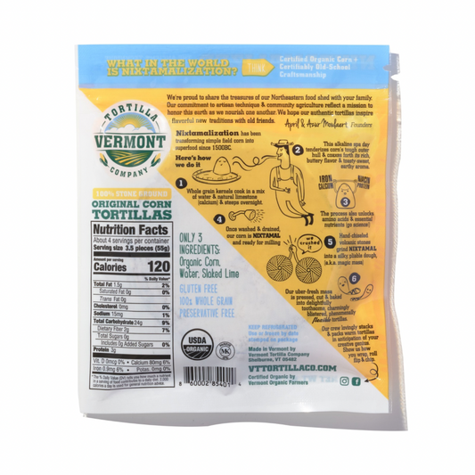 Vermont Tortilla Company 4" Organic Heirloom Corn Tortillas - 8 bags x 14 tortillas