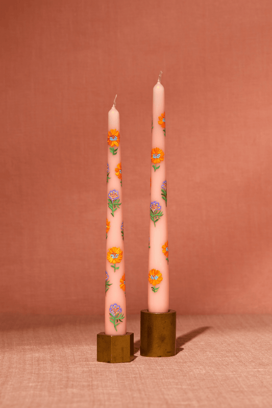 Spring & Mulberry Chocolate Handpainted Candles