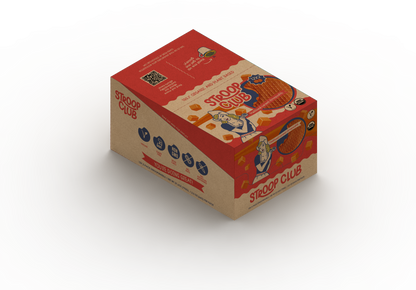 Stroop Club Traditional Caramel Plant Based and Organic Stroopwafels Box - 12 packs x 2-pack case