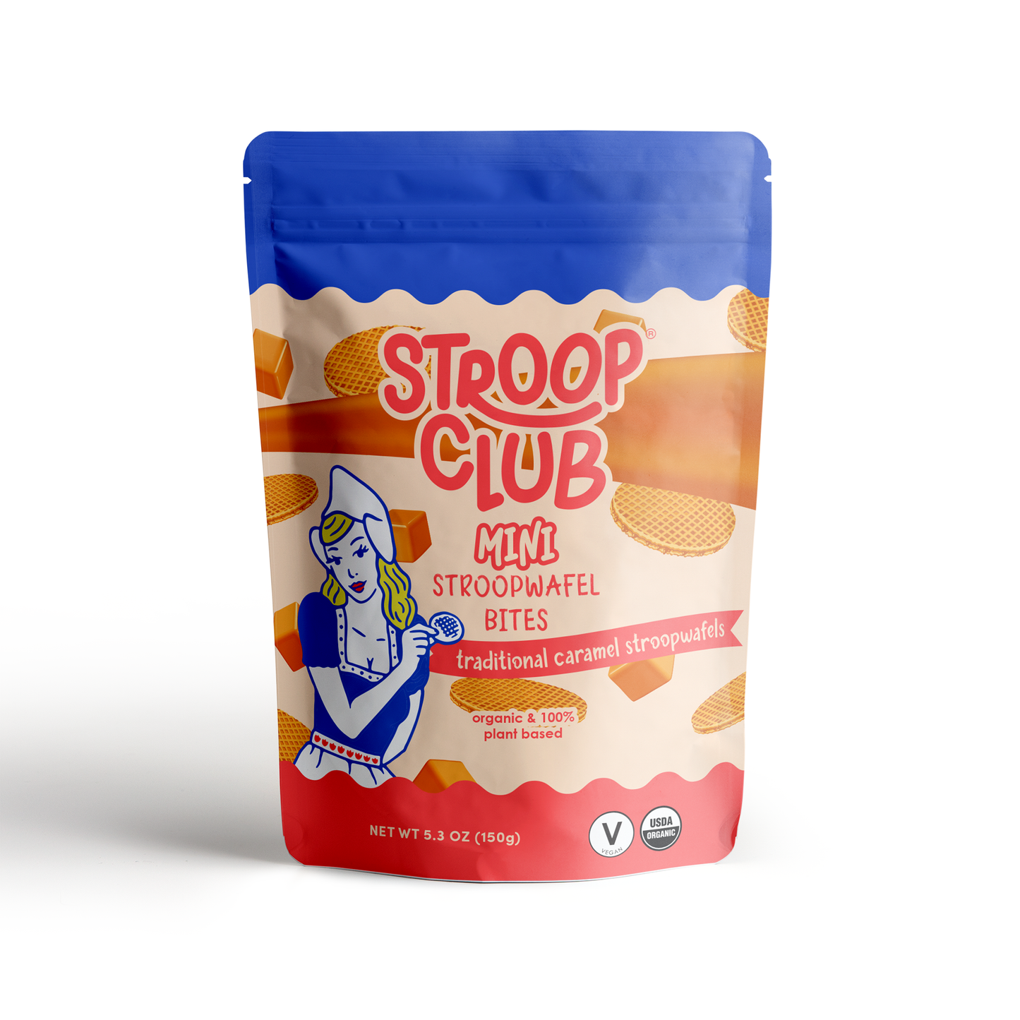 Stroop Club Mini Traditional Caramel Organic and Plant Based Stroopwafels