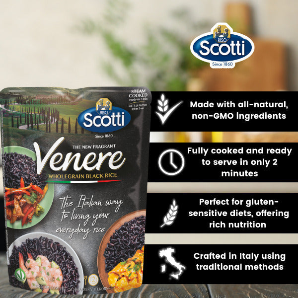 Riso Scotti, Microwave Venere Wholegrain Black Rice, 230g