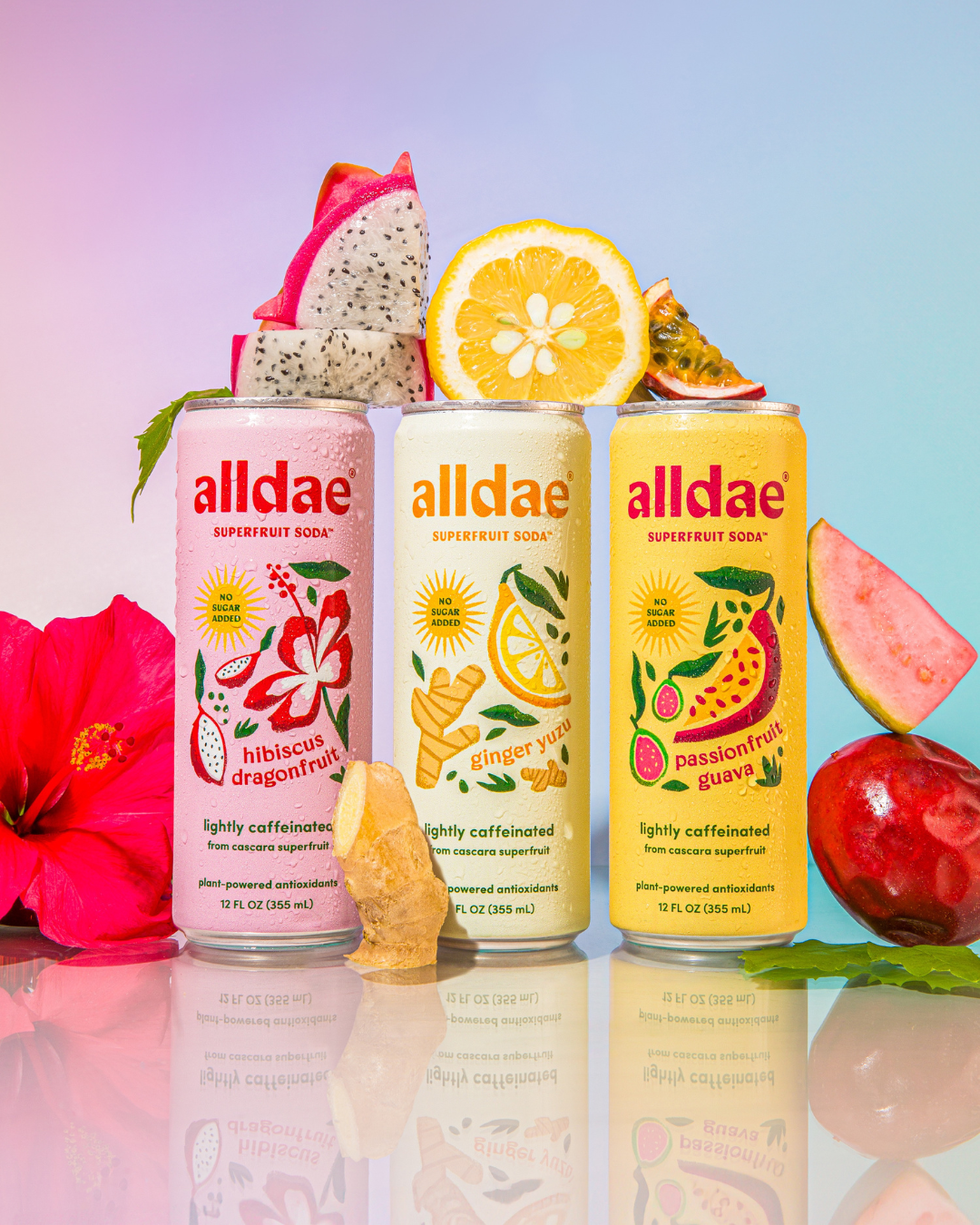 AllDae Variety Pack Superfruit Soda Can - 12 cans x 12 oz case