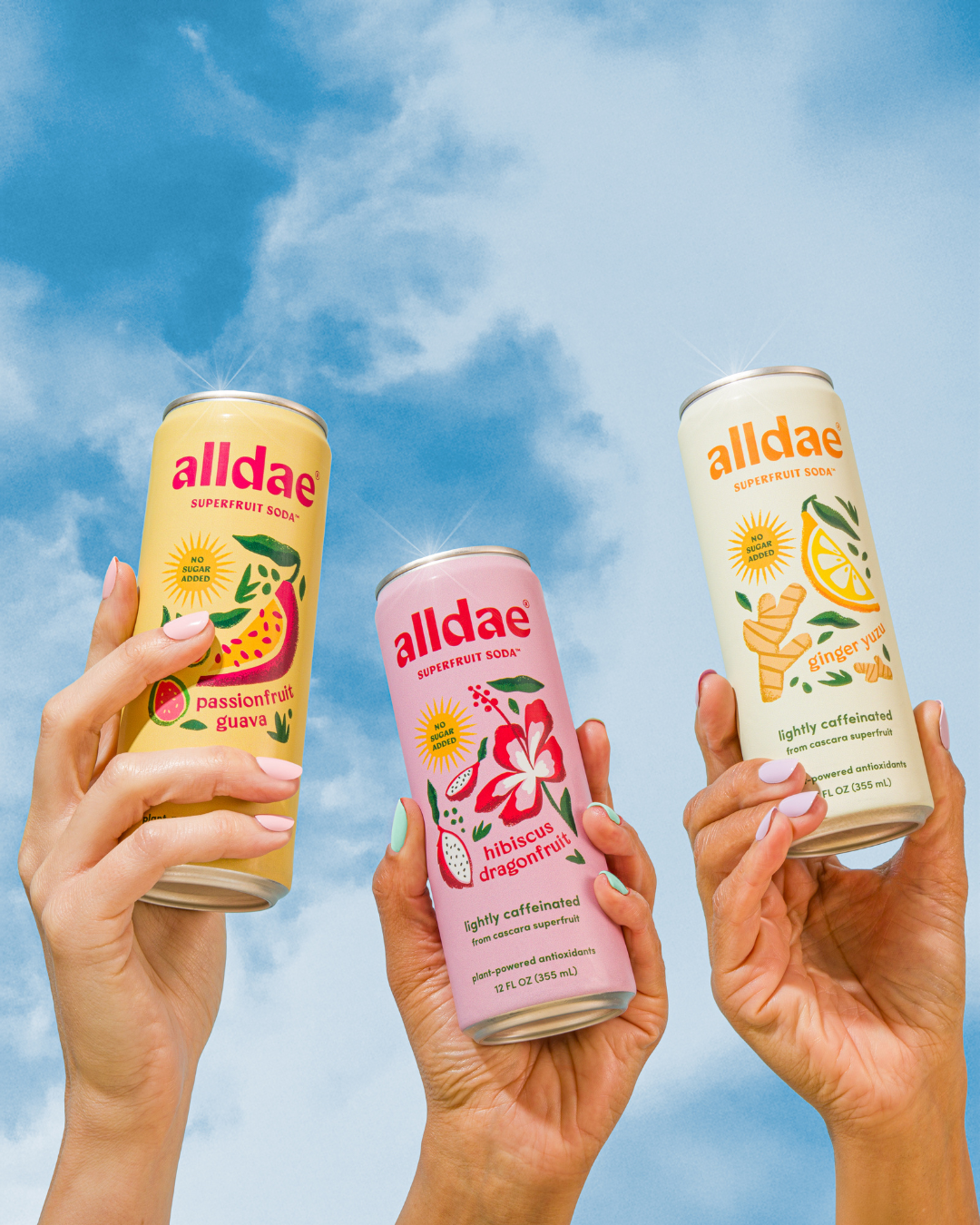 AllDae Variety Pack Superfruit Soda Can - 12 cans x 12 oz case