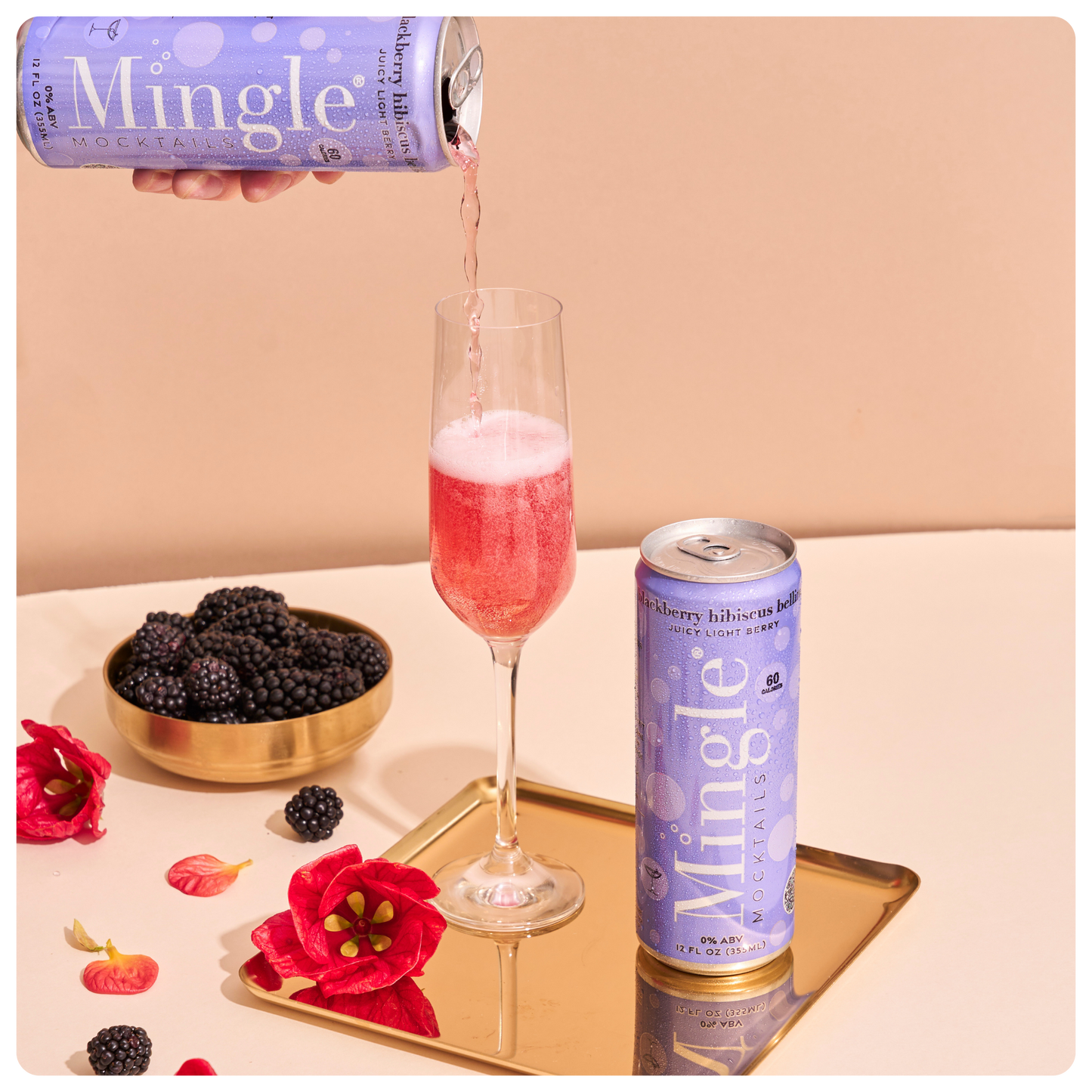 Blackberry Hibiscus Bellini by Mingle Mocktails - Non Alcoholic Beverages