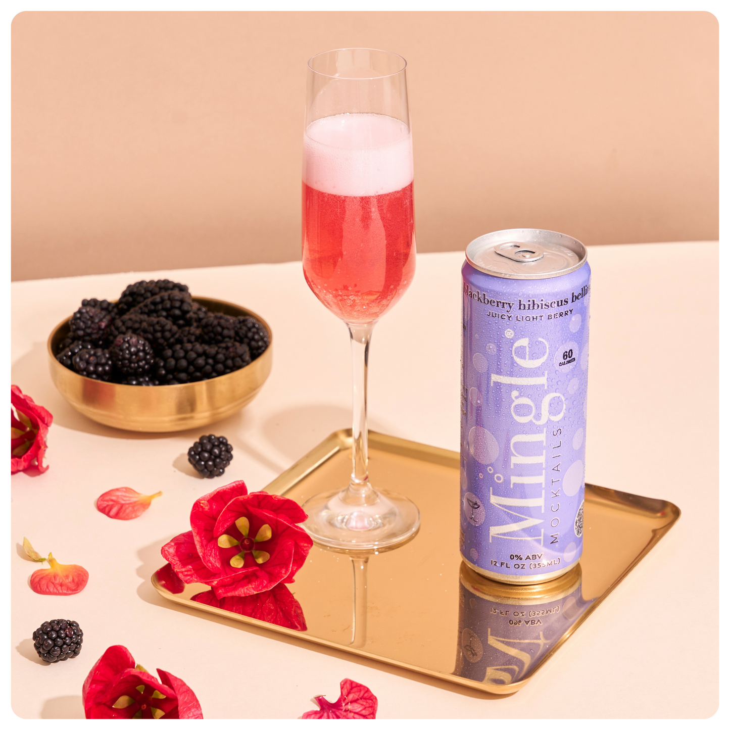 Blackberry Hibiscus Bellini by Mingle Mocktails - Non Alcoholic Beverages