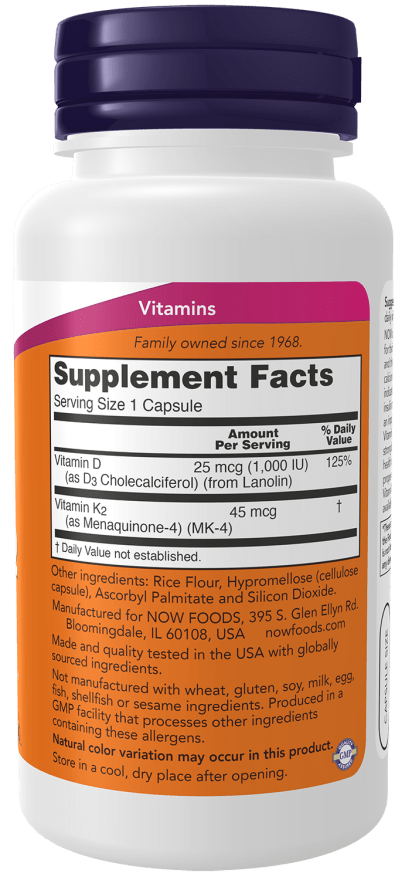 Vitamin D-3 & K-2 Capsules