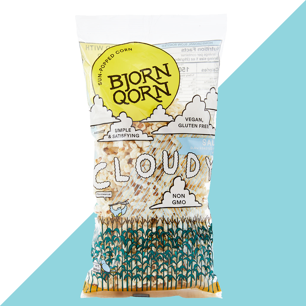 Bjorn Qorn Cloudy Popcorn Bags -12-Pack x 3oz Bag case