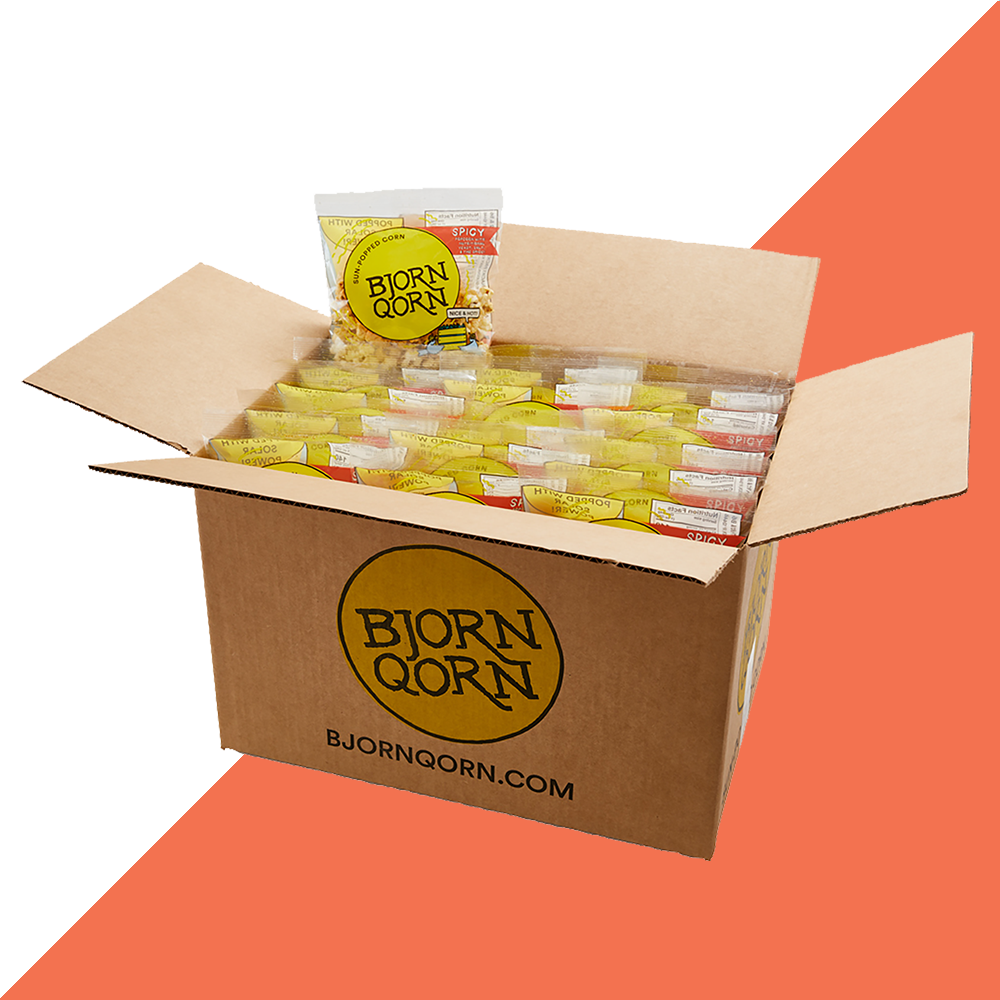 Bjorn Qorn Popcorn 30 Pack x 1oz bags case