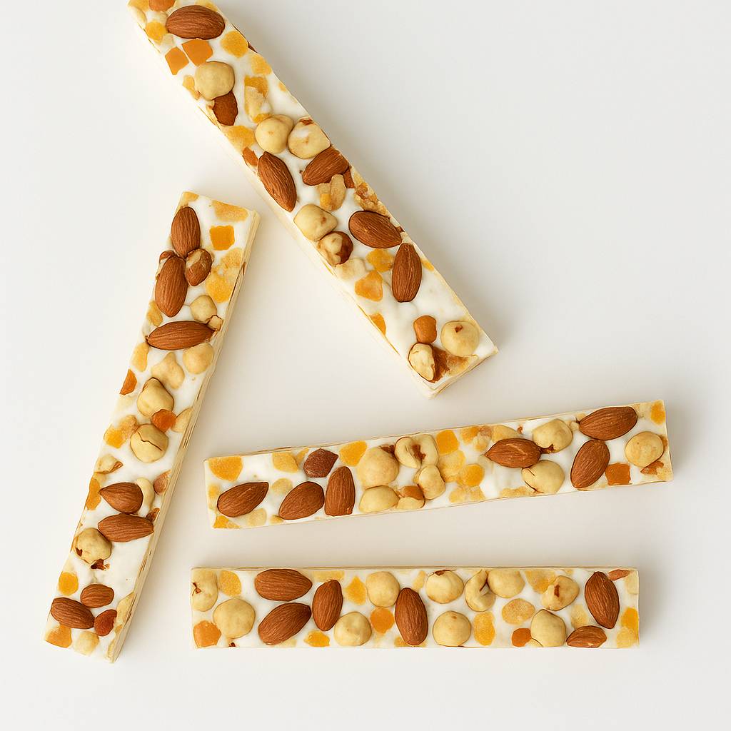 Andy Anand Deliciously Divine Orange Peel Soft Turron Nougats with Wildflower Honey - Turron Nougat Candy - A Traditional Spanish Treat - Indulgence in Every Bite 7 Oz