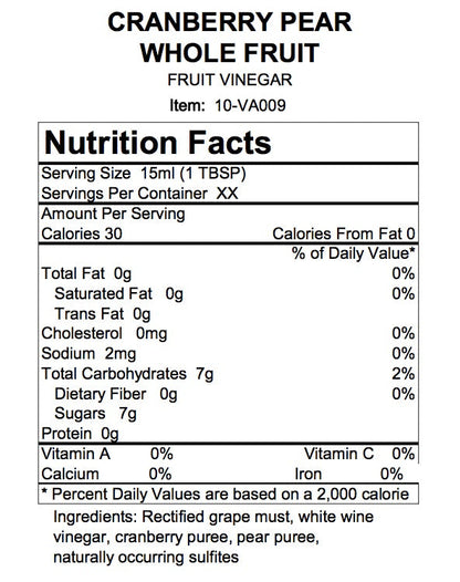 Cranberry Pear Fruit Vinegar