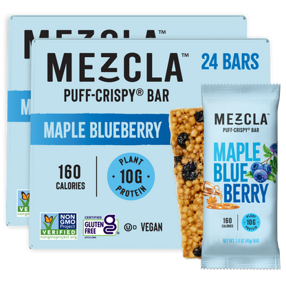 Mezcla Maple Blueberry Bars - 12 bars x 1.4 oz case