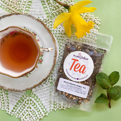 Plum Deluxe Tea Welsh Dreams Herbal Tea (Vanilla - Lemon - Mint)