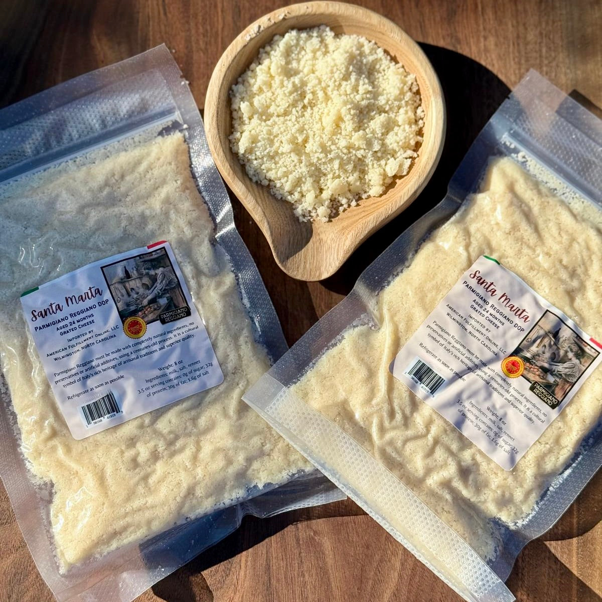 Grated Parmigiano Reggiano- Two 8oz Packs (24 months aged)