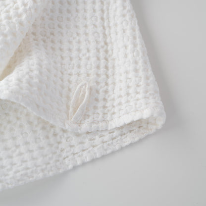 Linen Tales White Linen & Cotton Honeycomb Waffle Towel