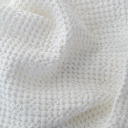 Linen Tales White Linen & Cotton Honeycomb Waffle Towel