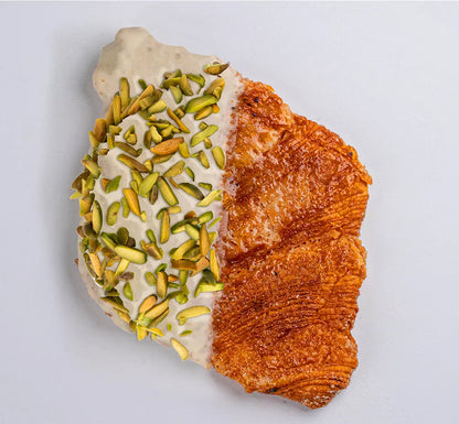 Andy Anand White Chocolate Pistachios Croissant Cake - 10 Pcs Hand Rolled French Butter Croissants, Enjoy the Amazing Clasic Taste, Gift Box, Decadent Delicious ( 2 lb)