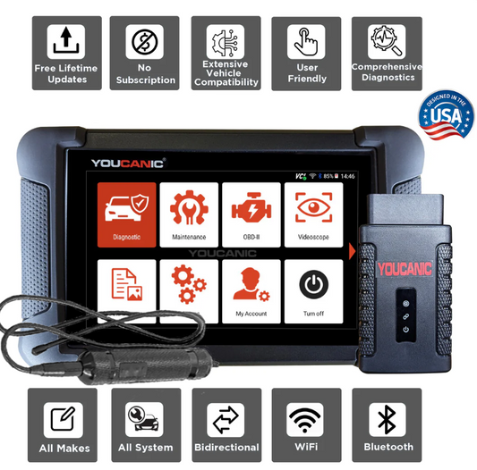 YOUCANIC UCAN-II-C Pro OBD2 Scanner – Full-System Diagnostics, Bi-Directional Control, Coding, Special Functions & Free Lifetime Updates