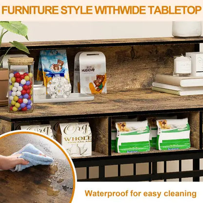 Rustic Retreat Dog Crate w/ Storage