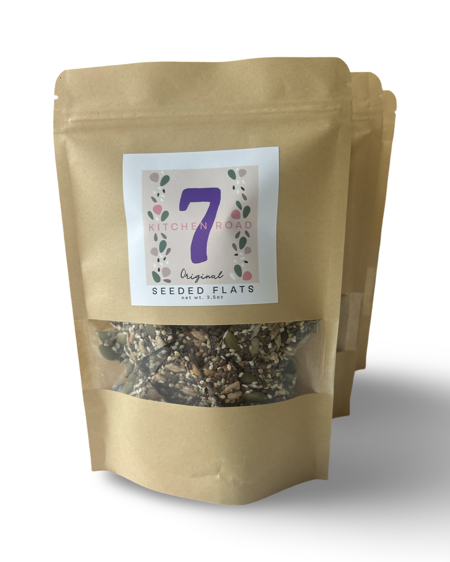 7 Kitchen Road Seeded Flats, Original Pack - 12 packs x 3.5 oz case