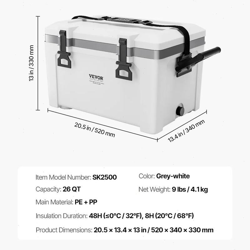VEVOR Insulated Portable Lunchbox Cooler, Max 52 Qt - Holds 50 Cans, Ice Retention Hard Cooler with Heavy Duty Handle, Ice Chest Lunch Box for Camping, Beach, Picnic, Travel, Outdoor VEVOR Super Brand Day