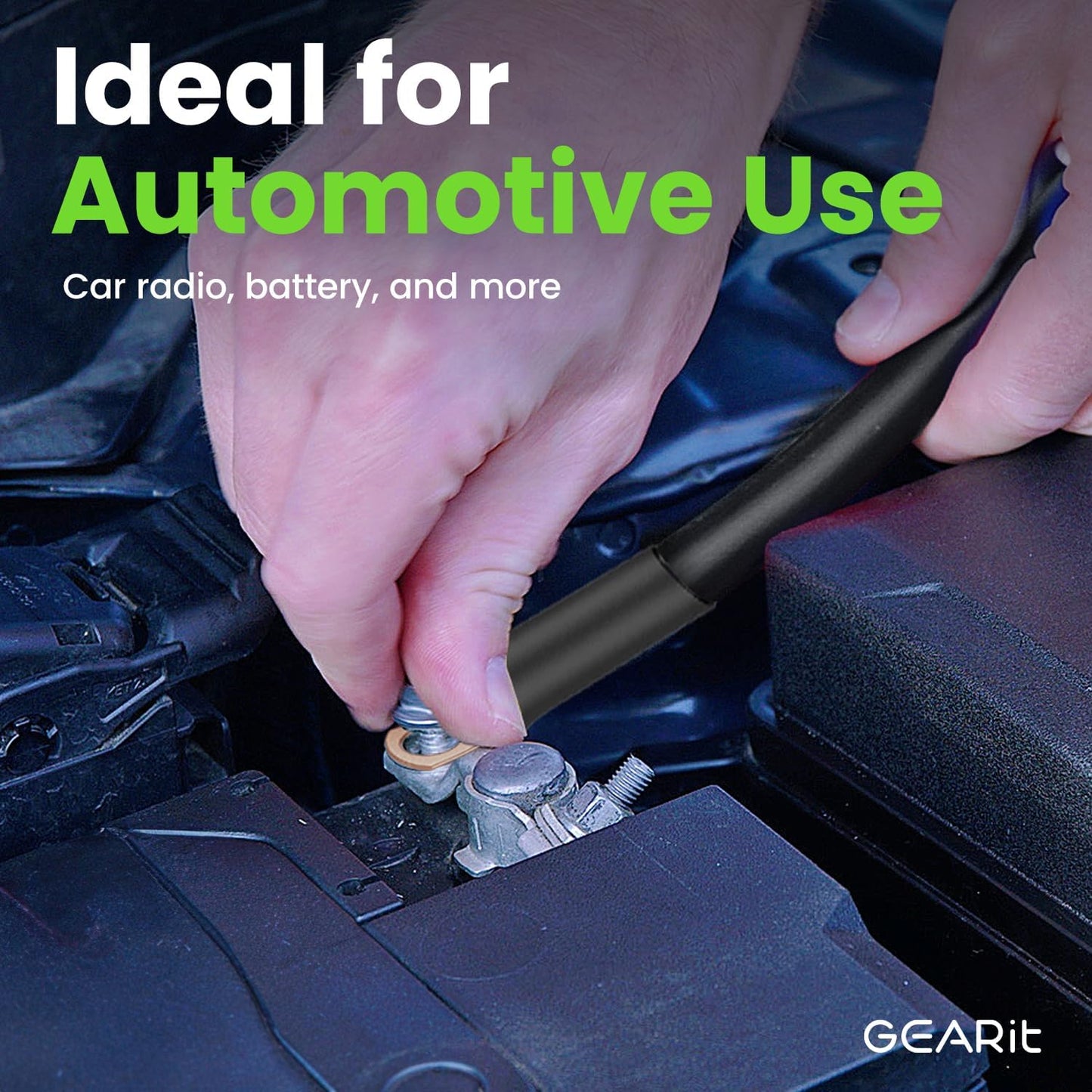 , 4 Gauge Wire, for Automotive Power/Ground, Battery Cable, Car Audio, RV, Amp, CCA Wire, Wire, Automotive Wire, Battery Cables, Amp Wiring Kit, (25 Feet Each- Black/Red Translucent)