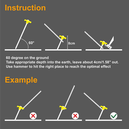 8 Inch Tent Stakes 10 Pcs Non-Rust Metal Ground Anchors, Heavy Duty Spikes with 4 Ropes for Outdoor Camping, Yellow
